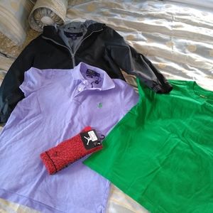 Lot of 4 boys tops and socks- sz M (8-10)